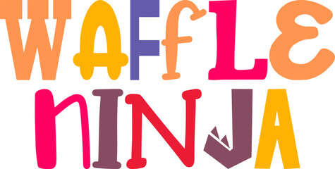 Waffle Ninja Calligraphy Illustration for Book Cover, Decal, Logo, Social Media Post