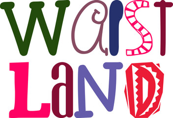 Waist Land Calligraphy Illustration for Flyer, Bookmark , Book Cover, Brochure