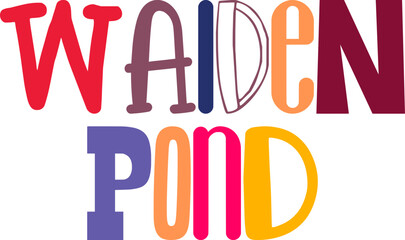 Walden Pond Calligraphy Illustration for Magazine, Newsletter, Packaging, Presentation 