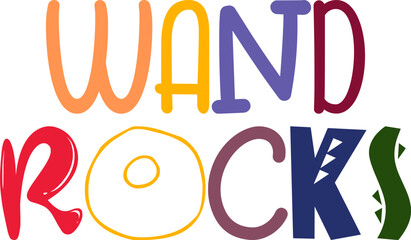 Wand Rocks Calligraphy Illustration for Logo, Gift Card, Postcard , Social Media Post