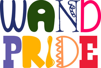 Wand Pride Typography Illustration for Infographic, Stationery, Label, Book Cover