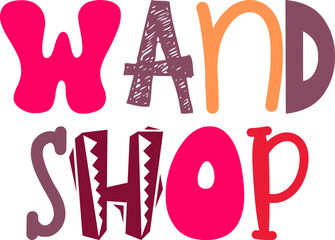 Wand Shop Calligraphy Illustration for Newsletter, Brochure, Packaging, Flyer