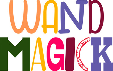 Wand Magick Calligraphy Illustration for Book Cover, Packaging, Gift Card, Bookmark 