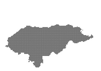 An abstract representation of Honduras,Honduras map made using a mosaic of black dots. Illlustration suitable for digital editing and large size prints. 