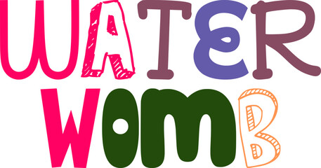 Water Womb Calligraphy Illustration for Logo, Flyer, Poster, Motion Graphics