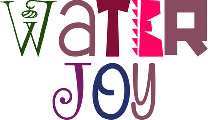 Water Joy Calligraphy Illustration for Logo, Presentation , Sticker , Bookmark 