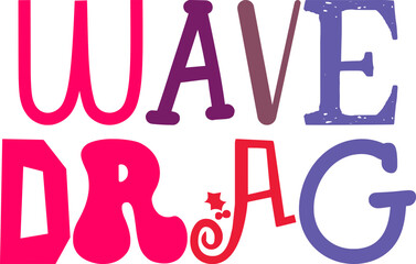 Wave Drag Calligraphy Illustration for Flyer, Newsletter, Label, Sticker 
