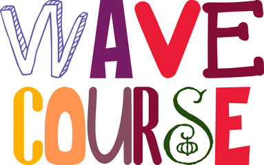 Wave Course Typography Illustration for Icon, Motion Graphics, Flyer, Infographic