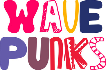 Wave Punks Calligraphy Illustration for Packaging, Banner, Icon, Decal