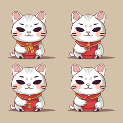 character mascot of a cat in korea illustration