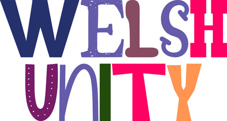 Welsh Unity Typography Illustration for Mug Design, Icon, Book Cover, Brochure