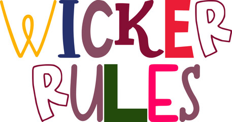 Wicker Rules Calligraphy Illustration for Magazine, Bookmark , Brochure, Book Cover