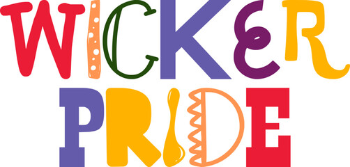 Wicker Pride Calligraphy Illustration for Bookmark , Stationery, Banner, Brochure