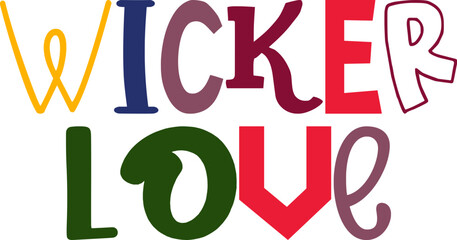 Wicker Love Calligraphy Illustration for Presentation , Packaging, Icon, Gift Card