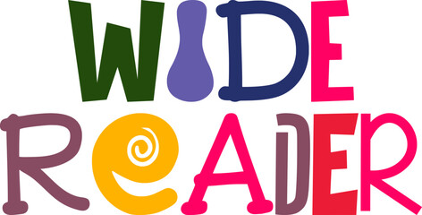 Wide Reader Calligraphy Illustration for Social Media Post, Label, Infographic, Banner