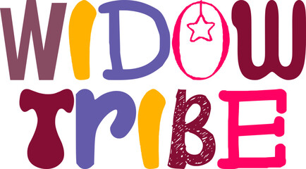 Widow Tribe Calligraphy Illustration for Sticker Postcard Banner, Flyer