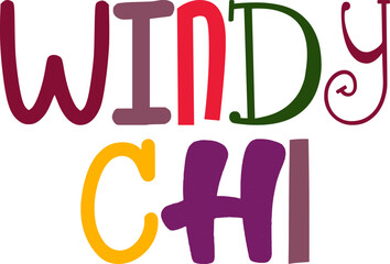 Windy Chi Calligraphy Illustration for Flyer, Icon, T-Shirt Design, Decal