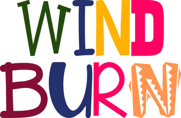 Wind Burn Typography Illustration for Infographic, Logo, Poster, Social Media Post