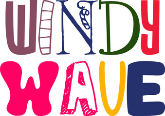 Windy Wave Calligraphy Illustration for Motion Graphics, Mug Design, Newsletter, Poster