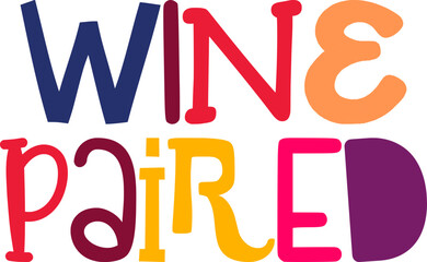 Wine Paired Calligraphy Illustration for Icon, Packaging, Banner, Presentation 