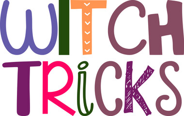 Obraz premium Witch Tricks Hand Lettering Illustration for Infographic, Flyer, Poster, Brochure