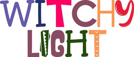 Witchy Light Hand Lettering Illustration for Bookmark , Motion Graphics, Gift Card, Sticker 