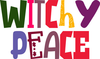 Witchy Peace Hand Lettering Illustration for Bookmark , Infographic, Icon, Book Cover