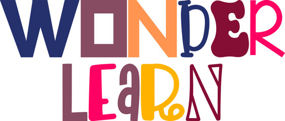 Wonder Learn Calligraphy Illustration for Brochure, Infographic, Gift Card, Bookmark 