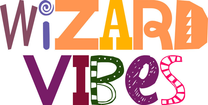 Wizard Vibes Hand Lettering Illustration for Newsletter, Icon, Decal, Gift Card