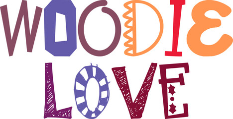 Woodie Love Calligraphy Illustration for Packaging, Book Cover, Motion Graphics, T-Shirt Design