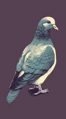 Vintage Pigeon Drawing Vector, Editable in Illustrator