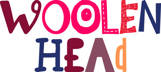 Woolen Head Typography Illustration for Gift Card, Infographic, Motion Graphics, Poster