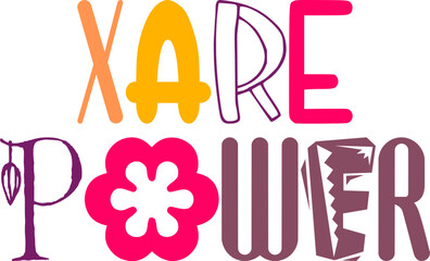 Xare Power Typography Illustration for Poster, Packaging, Bookmark , Label