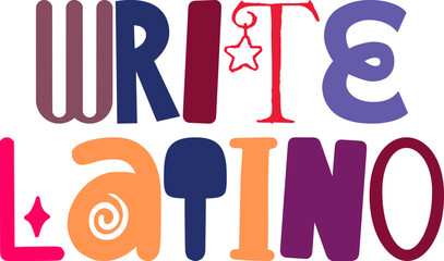 Write Latino Calligraphy Illustration for Infographic, Postcard , Decal, Packaging