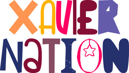 Xavier Nation Hand Lettering Illustration for Magazine, Brochure, Icon, Mug Design