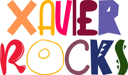 Xavier Rocks Typography Illustration for Newsletter, Magazine, Sticker , Poster