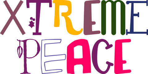 Xtreme Peace Typography Illustration for Mug Design, Stationery, Logo, Book Cover