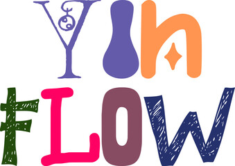 Yin Flow Calligraphy Illustration for Decal, Book Cover, Social Media Post, Newsletter