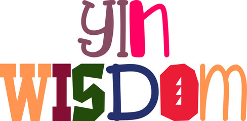 Yin Wisdom Typography Illustration for Logo, Decal, Label, Postcard 