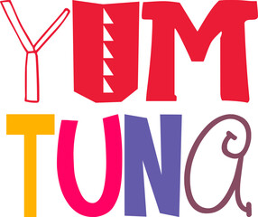 Yum Tuna Calligraphy Illustration for Book Cover, Stationery, Logo, Gift Card