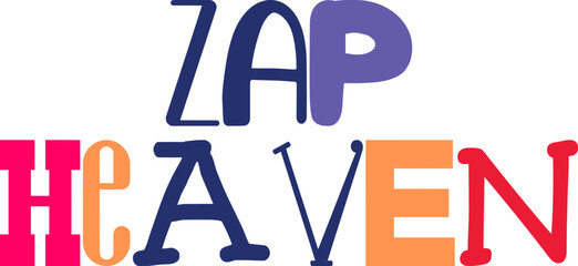 Zap Heaven Calligraphy Illustration for Label, Poster, Presentation , Stationery