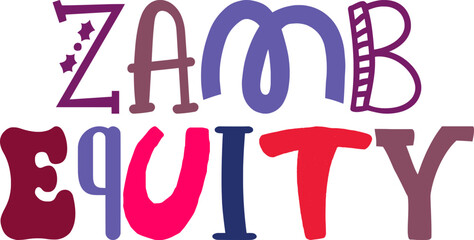 Zamb Equity Hand Lettering Illustration for Icon, Gift Card, Magazine, Presentation 