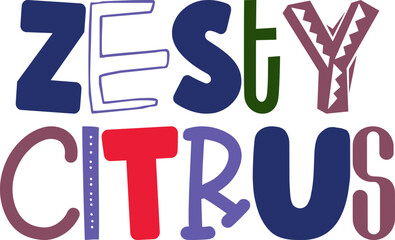 Zesty Citrus Typography Illustration for Magazine, Social Media Post, Stationery, Banner