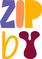 Zip By Calligraphy Illustration for Icon, Decal, Social Media Post, Stationery