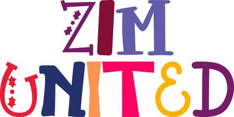 Zim United Hand Lettering Illustration for Logo, Mug Design, Social Media Post, Infographic