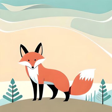 Bezauberndes Wildtier-Design: Ein atemberaubender Fuchs in detailreichem Vektorbild - perfekt f&uuml;r T-Shirts, Poster und mehr!