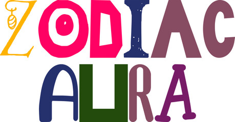 Zodiac Aura Calligraphy Illustration for Logo, Presentation , Gift Card, Newsletter