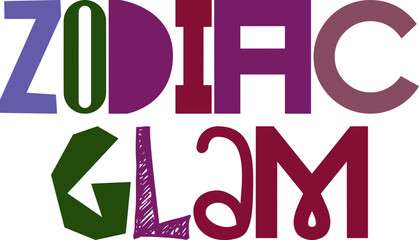 Zodiac Glam Hand Lettering Illustration for Mug Design, Packaging, Brochure, Label