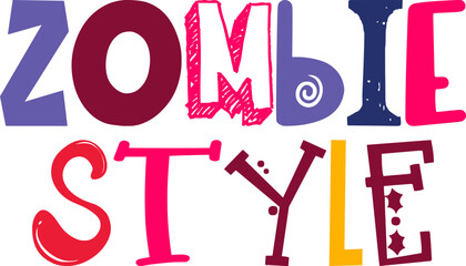 Zombie Style Typography Illustration for Banner, Logo, Sticker , T-Shirt Design
