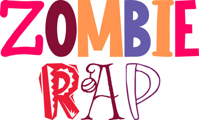 Zombie Rap Typography Illustration for Infographic, Icon, Book Cover, Label